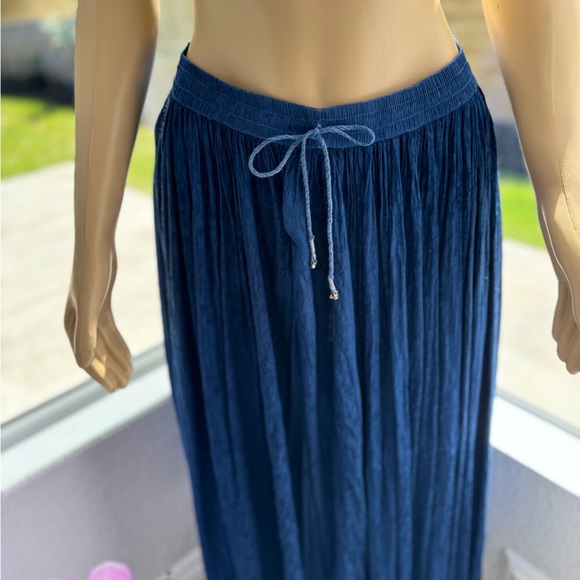 Vintage Anjumun Boho Peasant Navy Blue Skirt Size 6 Floral Embroidered - Picture 3 of 11